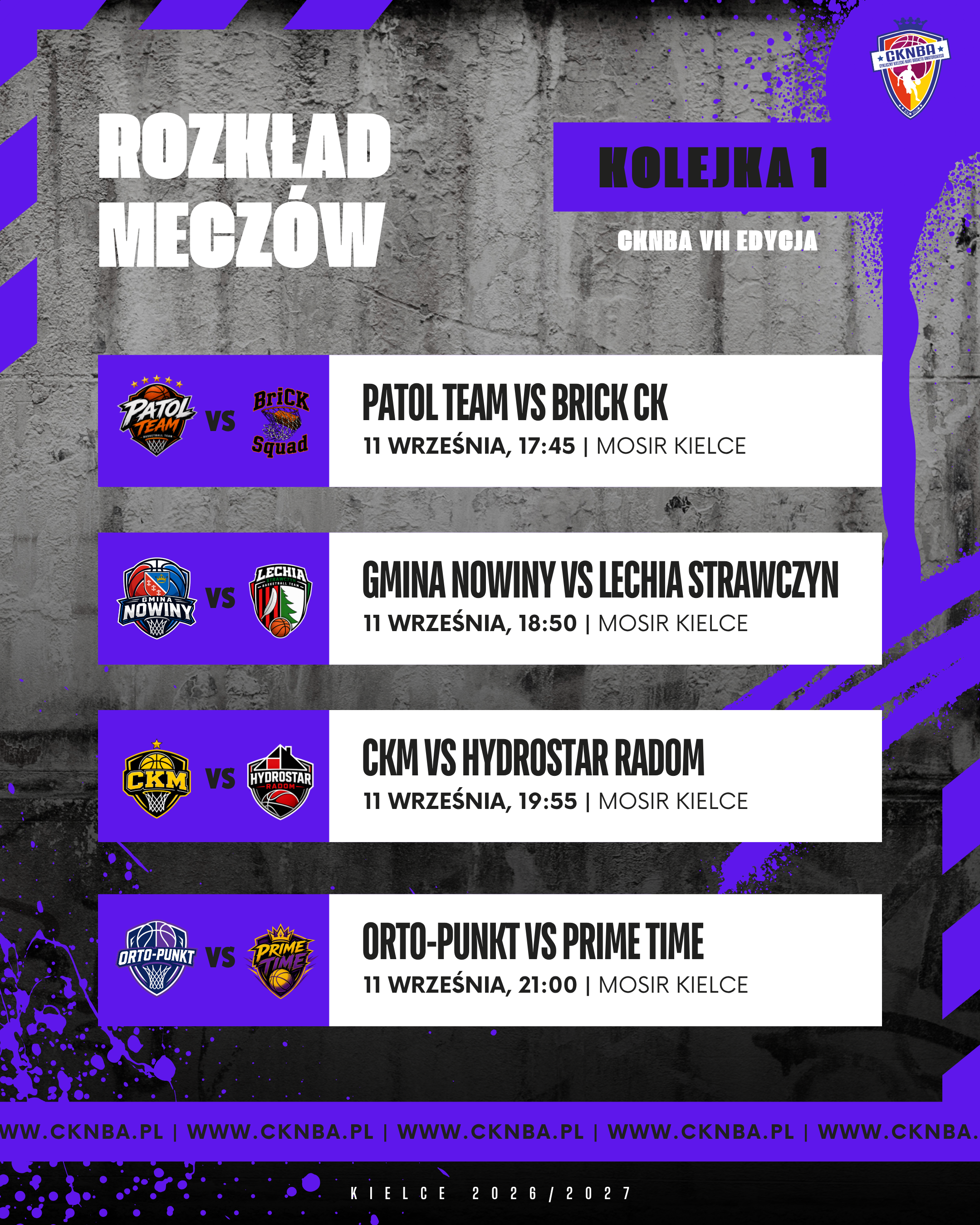 ZAPOWIEDŹ I KOLEJKA VII EDYCJI CKNBA